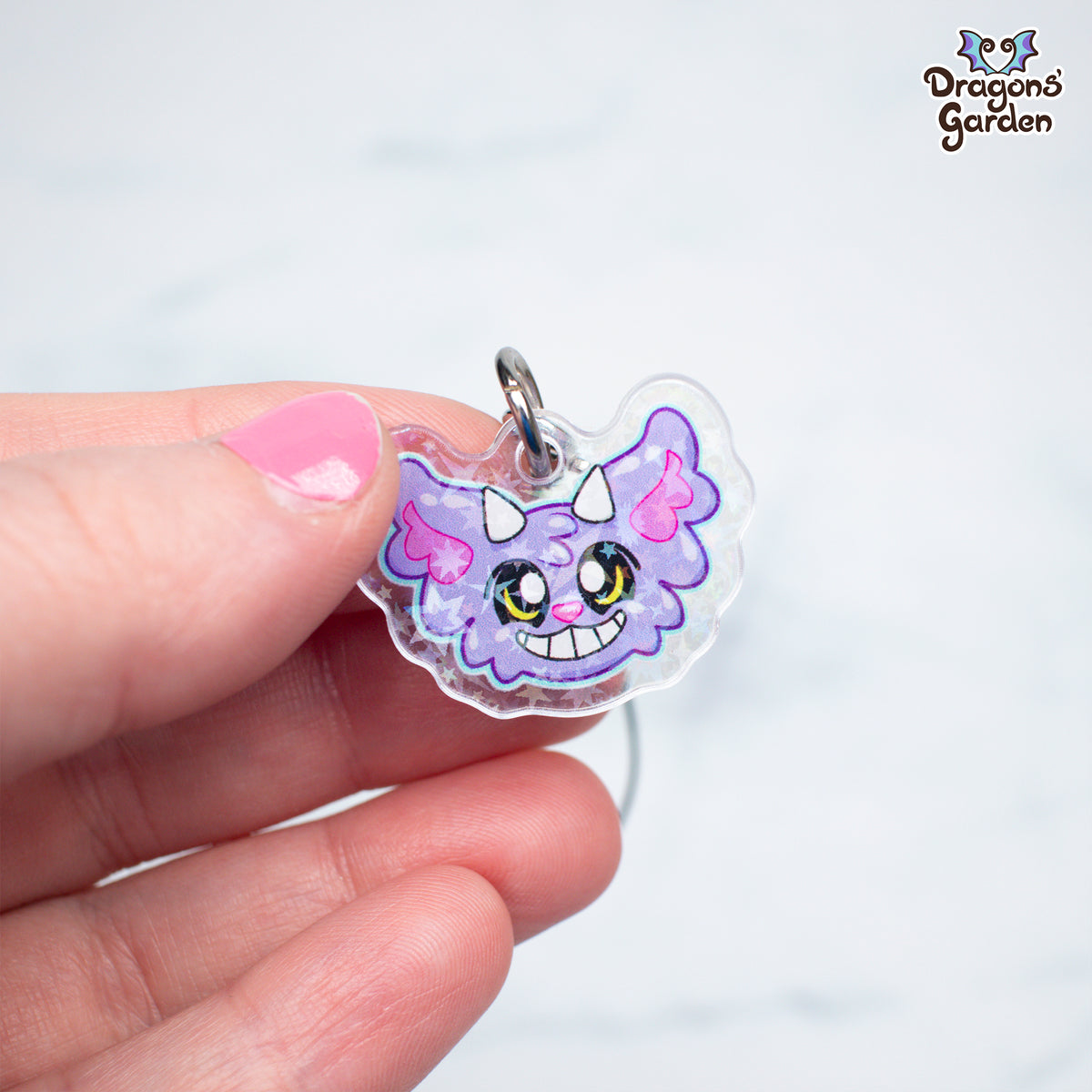 Cheshire Cat Dragon Head | Glitter Acrylic Phone Strap– Dragons' Garden