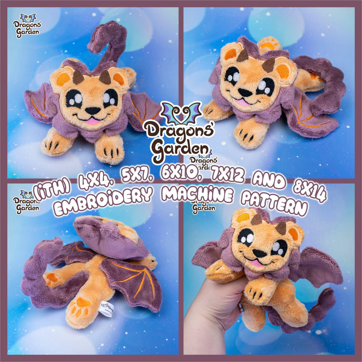 ITH Manticore Cub Plush Embroidery Pattern - Dragons' Garden