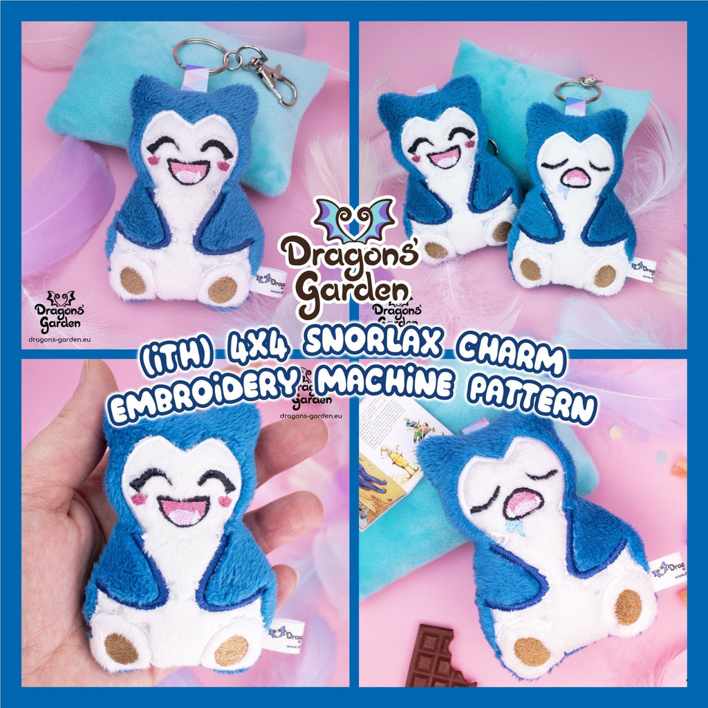 ITH Snorlax Charm Pattern - Dragons' Garden - Pattern 4x4