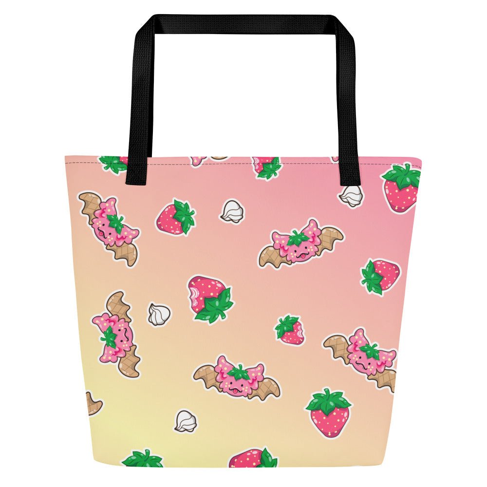 Strawberries and Cream Jeff Dragon | Pink | Big Tote Bag - Dragons' Garden - Bag